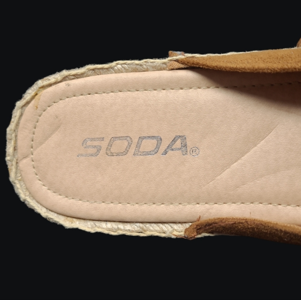 SODA WOMENS CASUAL ROUND TOE OPEN BACK SLIP-ON BROWN ESPADRILLES SIZE-11 - Picture 7 of 10